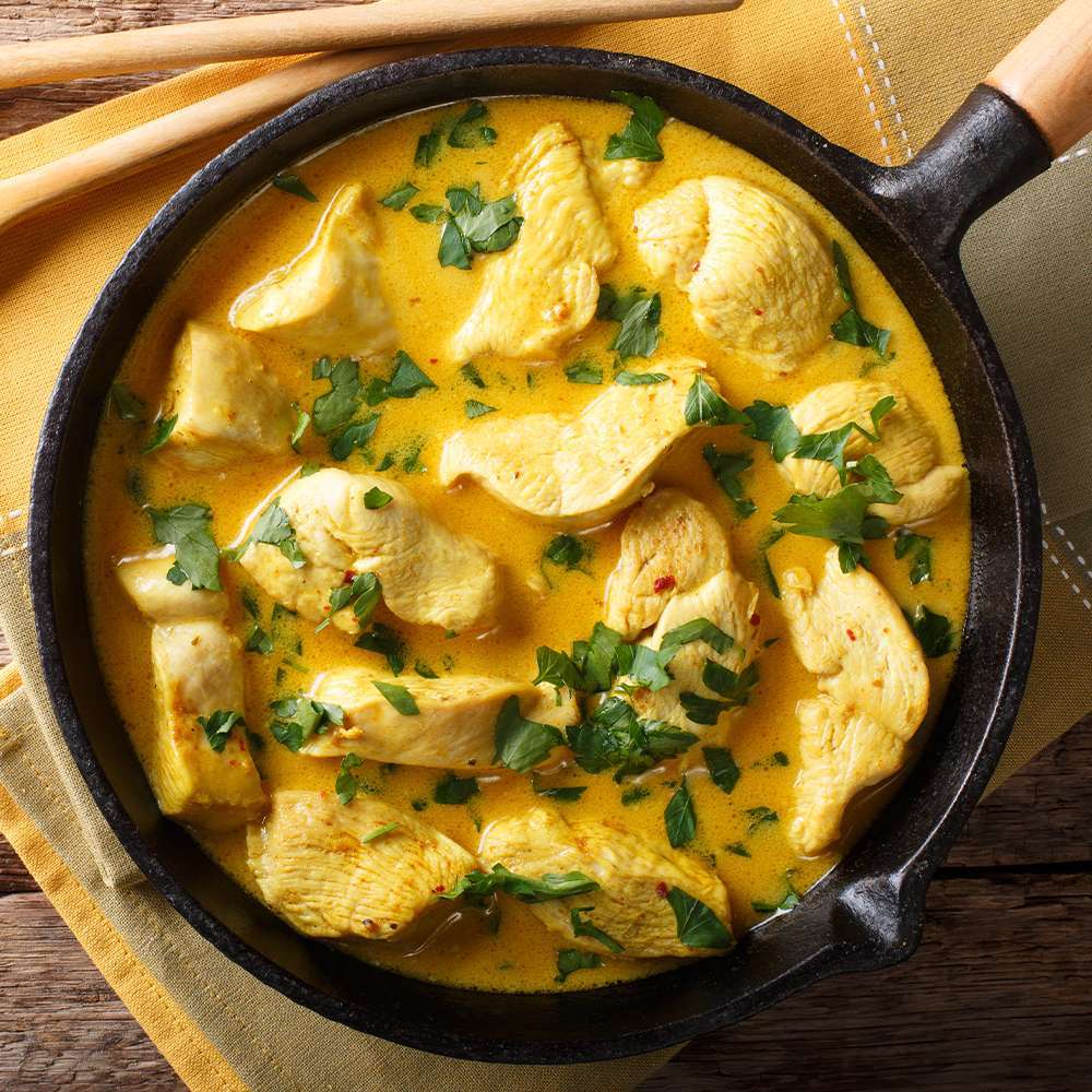 Poulet au curry jaune